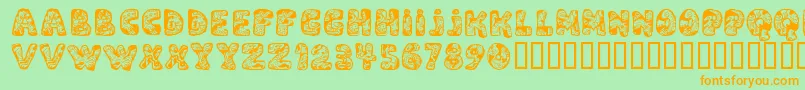 DaliRegular Font – Orange Fonts on Green Background