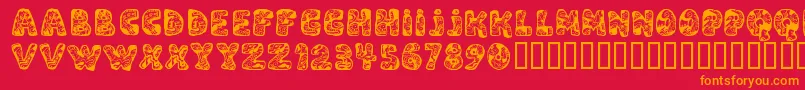 DaliRegular Font – Orange Fonts on Red Background