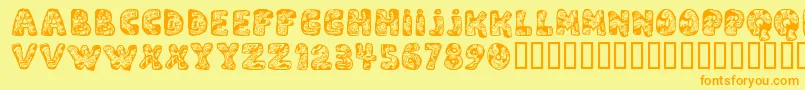 DaliRegular Font – Orange Fonts on Yellow Background