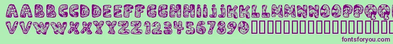 DaliRegular Font – Purple Fonts on Green Background