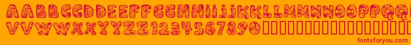 DaliRegular-Schriftart – Rote Schriften auf orangefarbenem Hintergrund