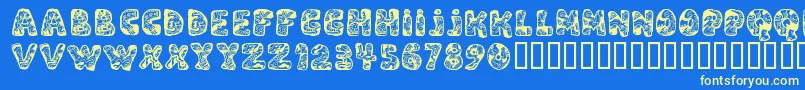 DaliRegular Font – Yellow Fonts on Blue Background