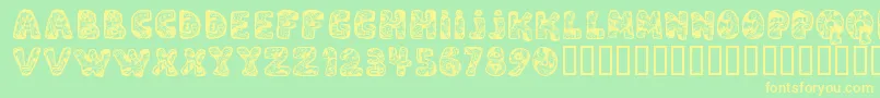 DaliRegular Font – Yellow Fonts on Green Background