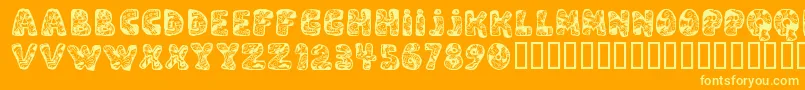 DaliRegular-Schriftart – Gelbe Schriften auf orangefarbenem Hintergrund