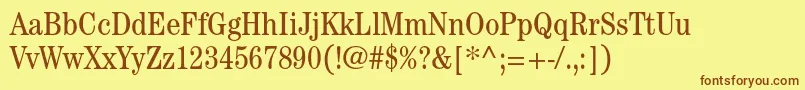 CenturystdBookcondensed Font – Brown Fonts on Yellow Background