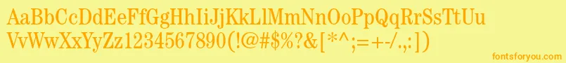 CenturystdBookcondensed Font – Orange Fonts on Yellow Background