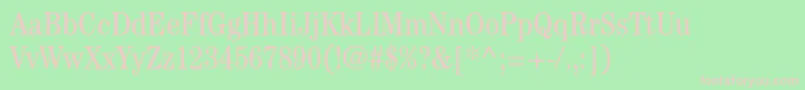 CenturystdBookcondensed-fontti – vaaleanpunaiset fontit vihreällä taustalla