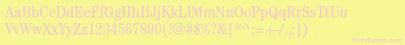 CenturystdBookcondensed Font – Pink Fonts on Yellow Background