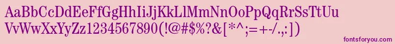CenturystdBookcondensed Font – Purple Fonts on Pink Background