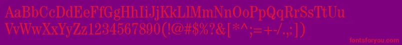 CenturystdBookcondensed Font – Red Fonts on Purple Background