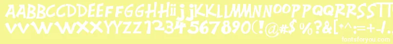 Montgomery Font – White Fonts on Yellow Background