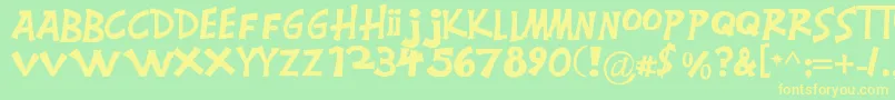 フォントMontgomery – 黄色の文字が緑の背景にあります