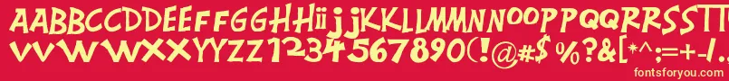Montgomery Font – Yellow Fonts on Red Background