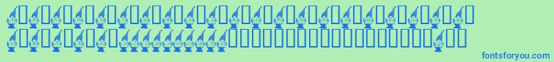 XmasGirlJules Font – Blue Fonts on Green Background