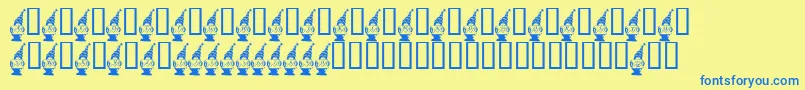 XmasGirlJules Font – Blue Fonts on Yellow Background