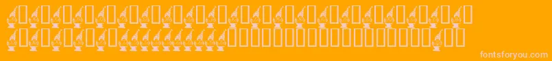 XmasGirlJules-Schriftart – Rosa Schriften auf orangefarbenem Hintergrund