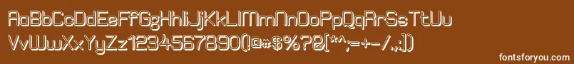 ElgethyEstBoldOffset-fontti – valkoiset fontit ruskealla taustalla