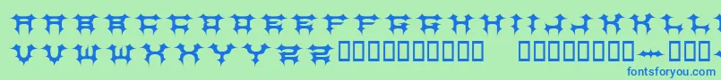fuente Cosmbv – Fuentes Azules Sobre Fondo Verde