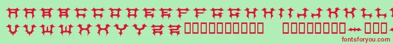Cosmbv Font – Red Fonts on Green Background