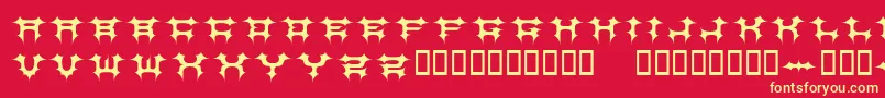 フォントCosmbv – 黄色の文字、赤い背景