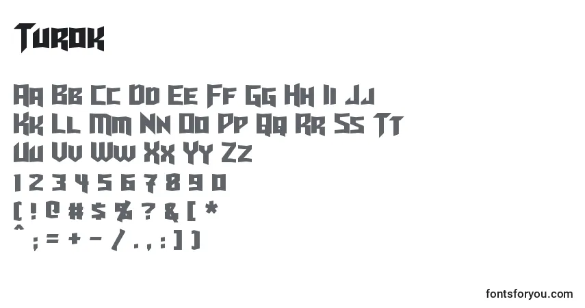 Turok Font – alphabet, numbers, special characters