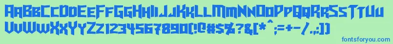 Turok Font – Blue Fonts on Green Background