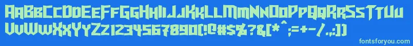 Turok Font – Green Fonts on Blue Background