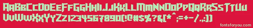 Turok Font – Green Fonts on Red Background