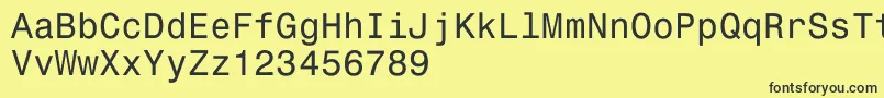 Czcionka Monospace821 – czarne czcionki na żółtym tle