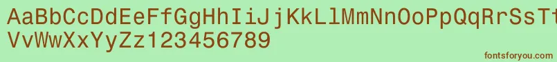 フォントMonospace821 – 緑の背景に茶色のフォント