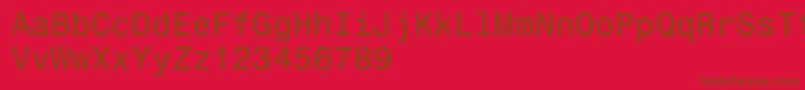 フォントMonospace821 – 赤い背景に茶色の文字