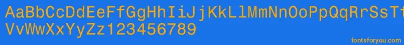 フォントMonospace821 – オレンジ色の文字が青い背景にあります。