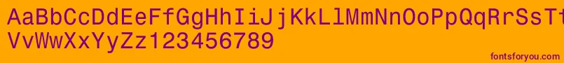 フォントMonospace821 – オレンジの背景に紫のフォント