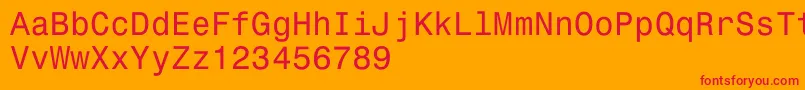 フォントMonospace821 – オレンジの背景に赤い文字