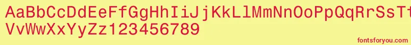 Police Monospace821 – polices rouges sur fond jaune