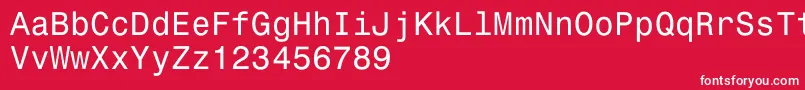Monospace821 Font – White Fonts on Red Background