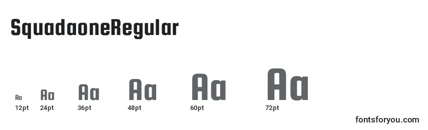 SquadaoneRegular Font Sizes