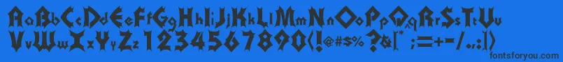 Transylv-Schriftart – Schwarze Schriften auf blauem Hintergrund