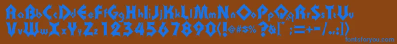 Transylv Font – Blue Fonts on Brown Background