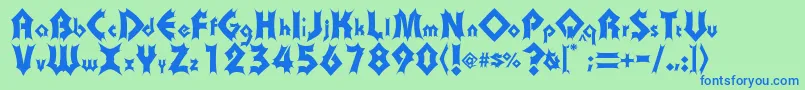 Transylv Font – Blue Fonts on Green Background