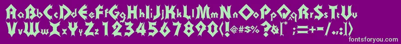 Transylv Font – Green Fonts on Purple Background