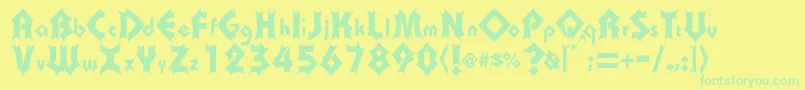 Transylv Font – Green Fonts on Yellow Background