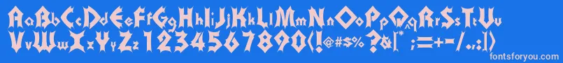 Transylv Font – Pink Fonts on Blue Background