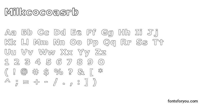 Czcionka Milkcocoasrb – alfabet, cyfry, specjalne znaki