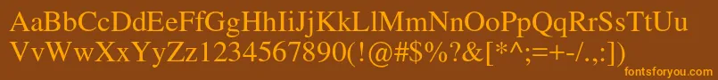 Nimbusromno9lReg Font – Orange Fonts on Brown Background