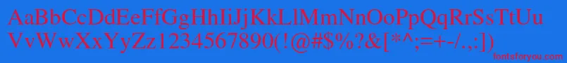 Nimbusromno9lReg Font – Red Fonts on Blue Background