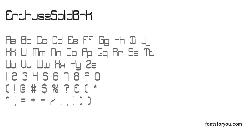 Шрифт EnthuseSolidBrk – алфавит, цифры, специальные символы