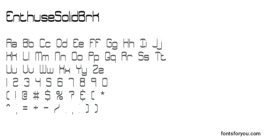 EnthuseSolidBrkフォント–アルファベット、数字、特殊文字