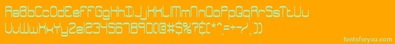 EnthuseSolidBrk-Schriftart – Grüne Schriften auf orangefarbenem Hintergrund