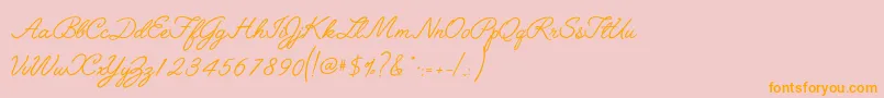 Angelface-Schriftart – Orangefarbene Schriften auf rosa Hintergrund